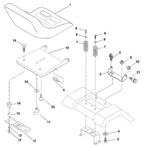 Seat Assembly Diagram and Parts List for YTH1542 (954567048-C)(2001-04) Husqvarna Lawn Tractor