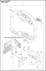 Handle A Diagram and Parts List for 572XPG  Husqvarna Chainsaw