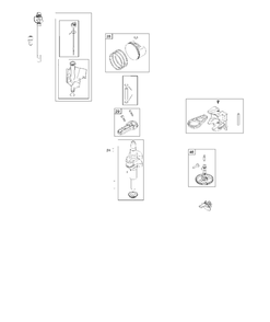 Crankshaft Diagram and Parts List for 219807-3210-B1  Husqvarna Engine