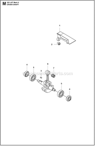 Crankshaft Diagram and Parts List for 525LSTMARKII  Husqvarna Trimmer