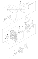 Carburetor  Air Filter Diagram and Parts List for 533RS 2011-07 Husqvarna Brush Cutter