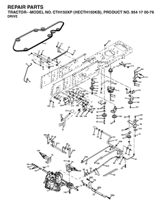 Drive Diagram and Parts List for CTH150XP (HECTH150KB)(2003-01) Husqvarna Lawn Tractor