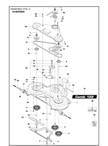 48 Inch/122cm Cutting Deck Diagram and Parts List for P524  Husqvarna Lawn Mower