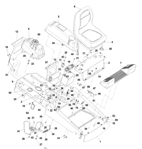 Main Frame Diagram and Parts List for CZ3815 (968999245)(2006-08) Husqvarna Lawn Mower