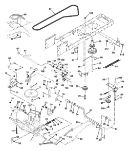 Drive Diagram and Parts List for LT18542 (954571748-A)(2003-11) Husqvarna Lawn Tractor