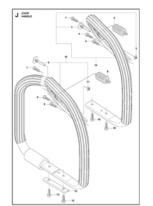 Handle Diagram and Parts List for 576XP-576XPEPA 20100100001-20110100000 Husqvarna Chainsaw