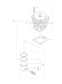 Cylinder Piston Diagram and Parts List for 535FBX 2010-03 Husqvarna Brush Cutter