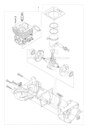 Short Block Diagram and Parts List for 535LS 2011-02 Husqvarna Brush Cutter