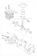 Short Block Diagram and Parts List for 535RJ 2011-02 Husqvarna Brush Cutter