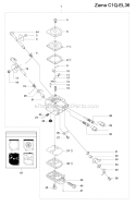 Carburetor Diagram and Parts List for 535RXT 2011-02 Husqvarna Brush Cutter