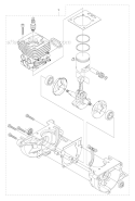 Short Block Diagram and Parts List for 535RX 2011-02 Husqvarna Brush Cutter