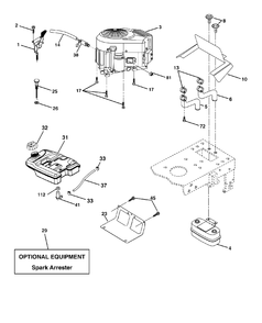 Engine Diagram and Parts List for YTH2148-LO21H48A (954572035)(2005-01) Husqvarna Lawn Tractor