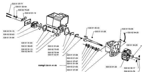 Crankcase / Crankshaft And Flywheel Diagram and Parts List for 132HBV 1991-11 Husqvarna Leaf Blower / Vacuum