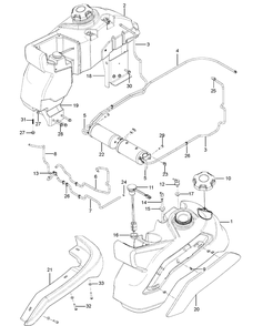Fuel System Diagram and Parts List for Z560X (96793030100)(2018-08) Husqvarna Lawn Mower