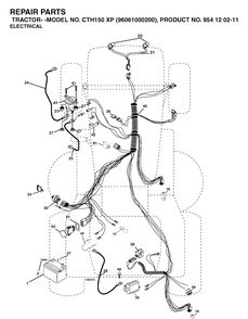 Electrical Diagram and Parts List for CTH150XP (96061000200)(2005-01) Husqvarna Lawn Tractor