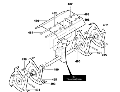 Tine Shield Assembly Diagram and Parts List for CT16 1997-11 Husqvarna Tiller