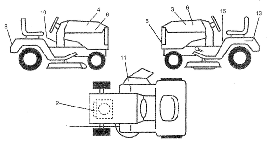 Decals Diagram and Parts List for LR120 (954000582-C)(1993-01) Husqvarna Lawn Tractor