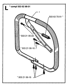 Handle 2 Diagram and Parts List for 371XP 19954900001-19960900000 Husqvarna Chainsaw