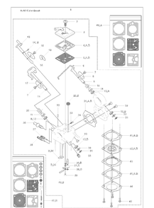 Carburettor And Gasket Kit Carburettor Diagram and Parts List for K760CUT-N-BREAK 2009-11 Husqvarna Table Saw Accessories