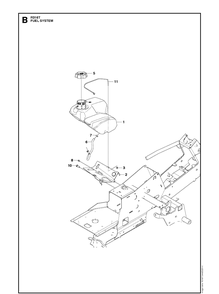 Fuel System Diagram and Parts List for R316T  Husqvarna Lawn Mower