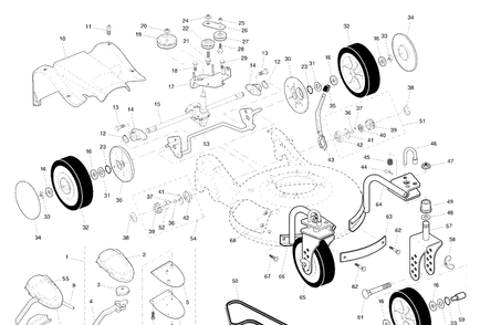 Repair Parts (B) Diagram and Parts List for 65C21HVA (917374780)(2003-06) Husqvarna Lawn Mower