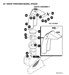 Part Location Diagram of 601002337 Husqvarna Lower Chute