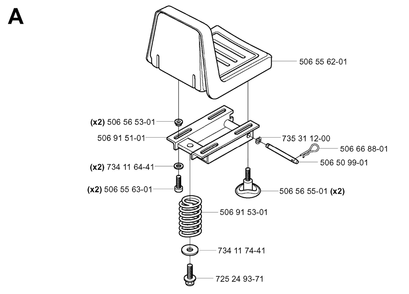 Seat Diagram and Parts List for R11 (953519401)(2006-01) Husqvarna Lawn Tractor