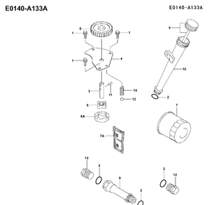 Oil Filter Diagram and Parts List for FH641V 2001-03 Husqvarna Engine