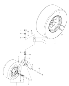 Wheels And Tires Diagram and Parts List for M-ZT61BF (96717700400)(2013-01) Husqvarna Lawn Mower