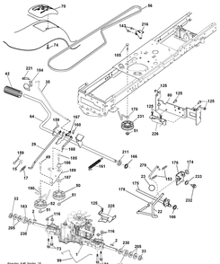 Drive Diagram and Parts List for YTH2042 (96043010602)(2010-03) Husqvarna Lawn Mower