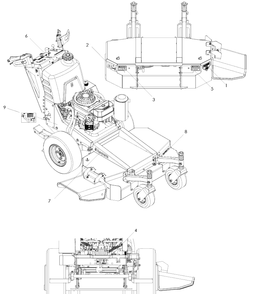 Decals Diagram and Parts List for WH4817 (966947002)(2008-09) Husqvarna Lawn Mower