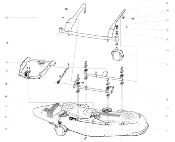 48 Inch/122cm Cutting Deck Diagram and Parts List for R220T (966785701)(2017) Husqvarna Lawn Mower