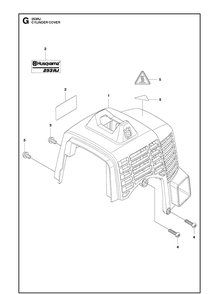 Cylinder Cover Diagram and Parts List for 253RJ 20182200001-Current Husqvarna Brush Cutter