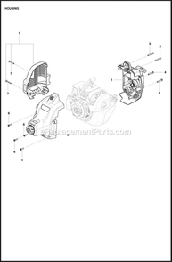Housing Diagram and Parts List for 130L  Husqvarna Trimmer