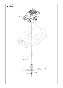 Engine Diagram and Parts List for L121FH  Husqvarna Lawn Mower
