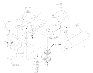 Engine Assembly Diagram and Parts List for ZTH6125KAA (968999166)(2002-10) Husqvarna Lawn Mower