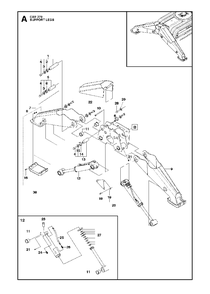 Support Legs Diagram and Parts List for DXR270 (1 & Above)(2013-08) Husqvarna Demolition Hammer