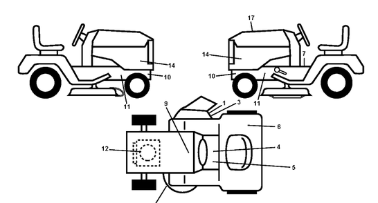 Decals Diagram and Parts List for YTH150 (96041002203)(2009-01) Husqvarna Lawn Tractor