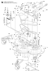 52 Inch/132cm Cutting Deck Diagram and Parts List for PT26D (965160601)(2008-02) Husqvarna Lawn Mower