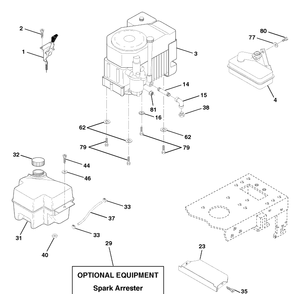 Engine Diagram and Parts List for LTH130 (954140005D)(1998-02) Husqvarna Lawn Mower