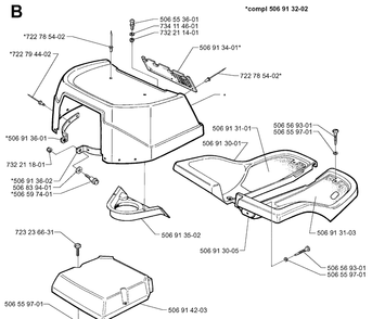 Part Location Diagram of 506913005 Husqvarna Flygel H M.Sppàr