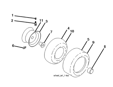 Wheels And Tires Diagram and Parts List for YTH22V46 (96043010101)(2010-07) Husqvarna Lawn Tractor