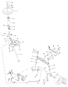 Steering Assembly Diagram and Parts List for YTH1542 (954567048-C)(2001-04) Husqvarna Lawn Tractor