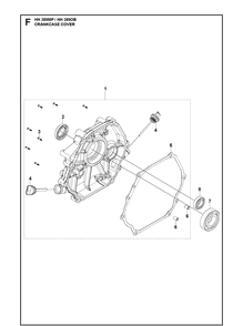 Crankcase Cover Diagram and Parts List for HH389OB (970505901)(2021-01) Husqvarna Engine