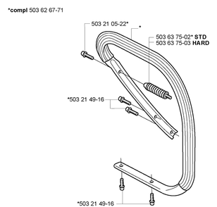 Front Handle Diagram and Parts List for 365EPA 2005-05 Husqvarna Chainsaw