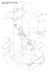 Cover 3 Diagram and Parts List for R15-V2AWD (965200901)(2008-01) Husqvarna Lawn Tractor