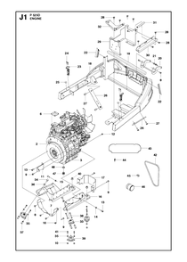 Engine Diagram and Parts List for P525D 20120100001 - 20143999999 Husqvarna Lawn Tractor