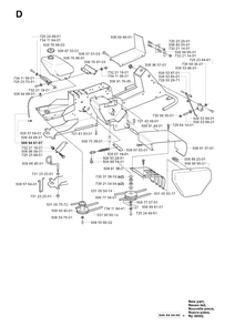 Chassis / Frame Diagram and Parts List for R16 2003-01 Husqvarna Lawn Tractor