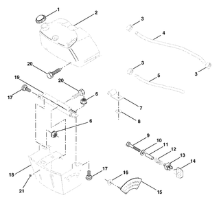 Dash Diagram and Parts List for LT125 (954170001-B)(1996-10) Husqvarna Lawn Tractor