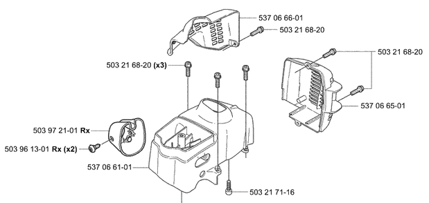 Top Cover Diagram and Parts List for 326C 2004-03 Husqvarna Brush Cutter